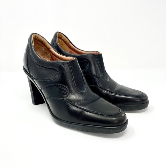Donald J Pliner Black Leather Comfort Heels Size 8 - Picture 1 of 9
